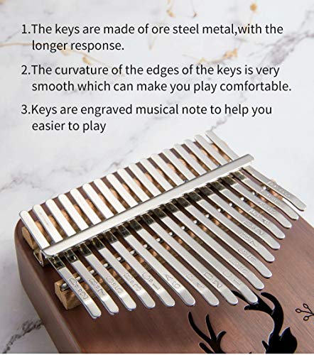 SANMONK Kalimba – 17 touches – Piano en bois massif – Pour enfants et adultes – Idée cadeau de Noël - Les Beatles, Paul McCartney, John Lennon, RIngo Starr, George Harrison SANMONK Kalimba - 17 touches - Piano en bois massif - Pour enfants et adultes - Idée cadeau de Noël – Image 5