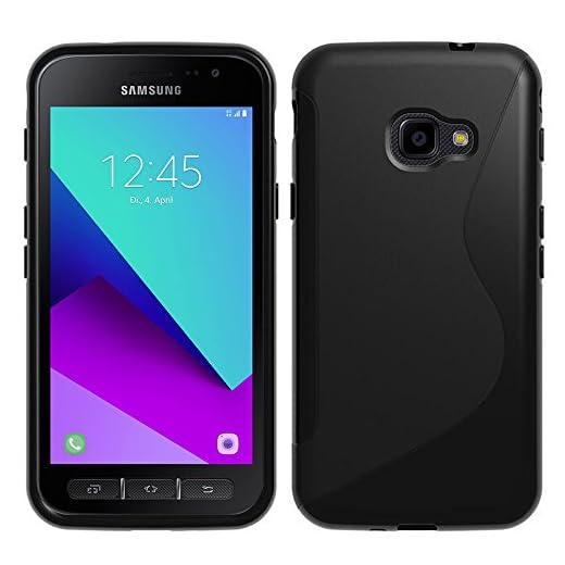 VComp-Shop® S-Line TPU silikon mobiltelefonfodral för Samsung Galaxy Xcover 4 SM-G390F – SCHWARZ