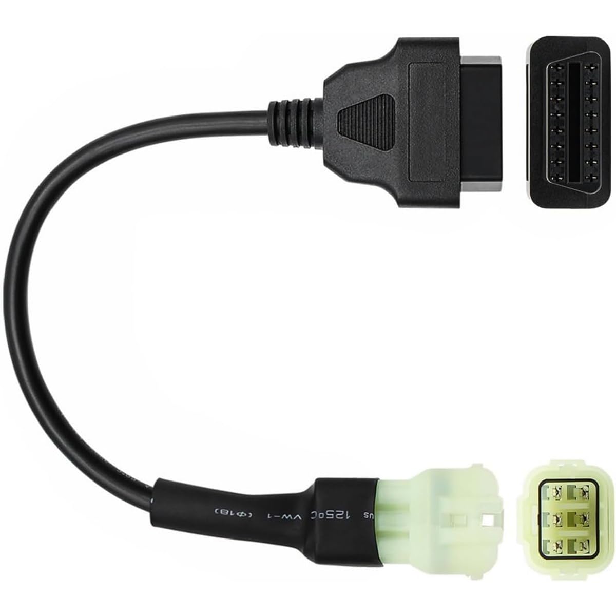 6pin 6 pin Kawasaki Motorcycle to 16pin OBD2 Cable Diagnostic