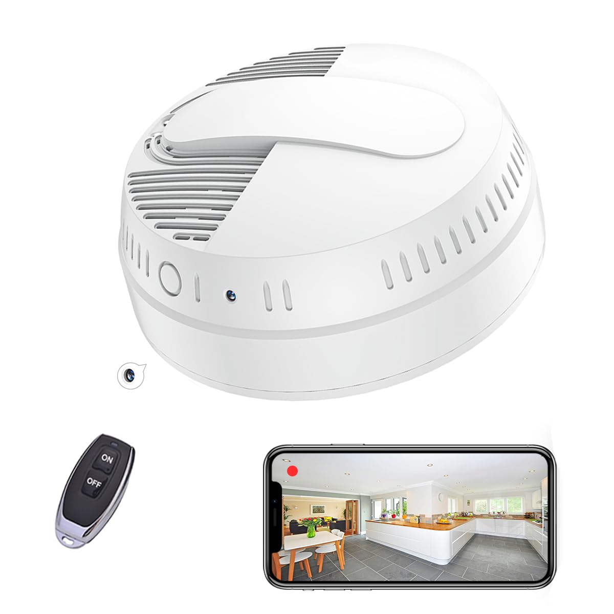 LIZVIE Hidden Camera Smoke Detector 10000mAh Smoke Detector Camera with 2 4G WiFi APP Remote Control Night Vision