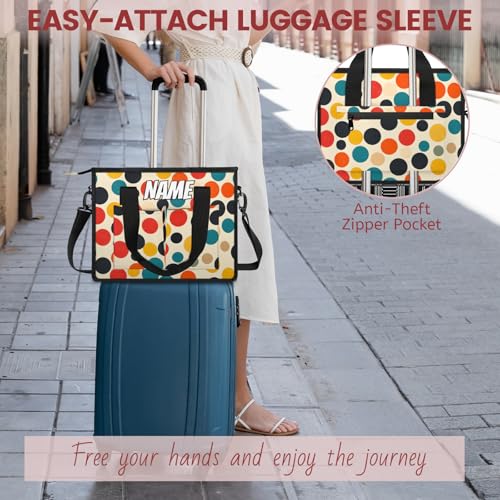 Custom Vintage Polka Dots Travel Duffle Bags for Women Weekender Overnight Polka Dot Carry on Tote for Airplanes Business Hospital Gym with Toiletry Bag 3Pcs Set4