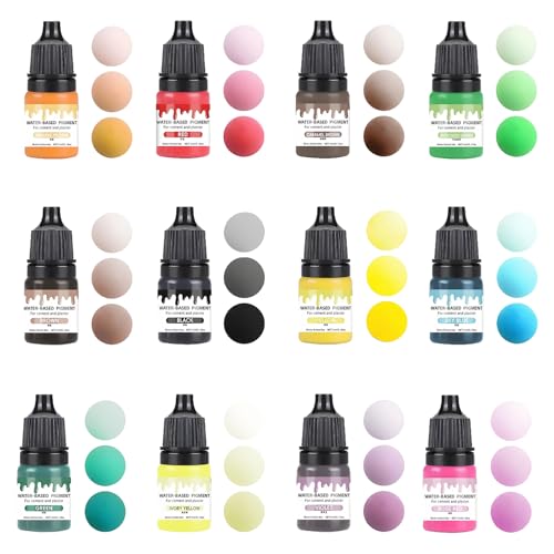 ZhongShuang 5ml Farbpigmente Für Gießpulver 12 Farben Für Gips Zum Gießen DIY Kreative Farbfarbe Für Kreative Projekte