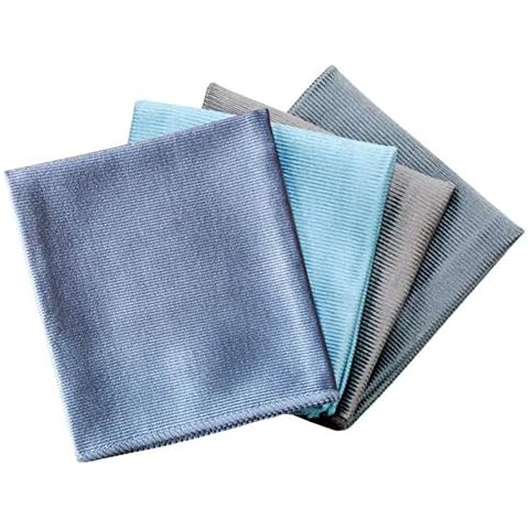 Microfiber Glasses Cleaning Polishing Cloths for Wine Glass Window Mirrors Lint Free Kitchen Bar Dish Towels for Glassware Stainless Steel Appliances, Pack of 4 Random Colors Cover