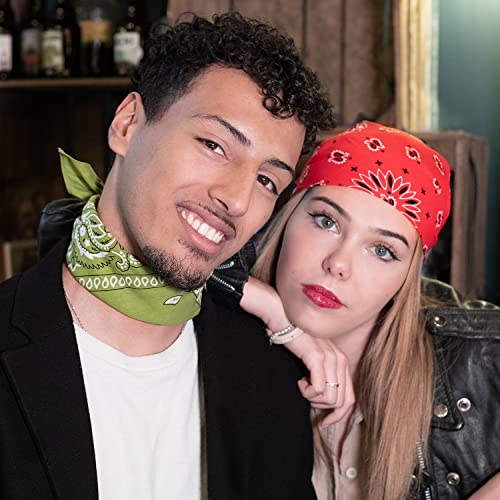 Karl Loven Bandana Rot 100% Baumwolle Premium-Qualität für Damen Herren Halstuch Kopftuch original Paisley Muster Headwear Haar Schal Ansatz Handgelenk Kopf Biker