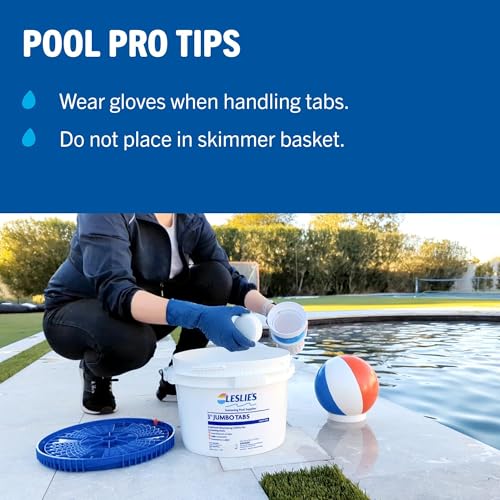 Image of Leslie's 3 Inch Stabilized Chlorine Tablets for Sanitizing Swimming Pools - Individually Wrapped, Slow Dissolving - 90% Available Chlorine - 99% Tri-Chlor - 35 Pounds
