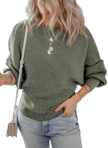 Image of Dokotoo Women's Sweaters Off The Shoulder 2025 Fall Batwing Casual Loose Fashion Sweater Pullovers
