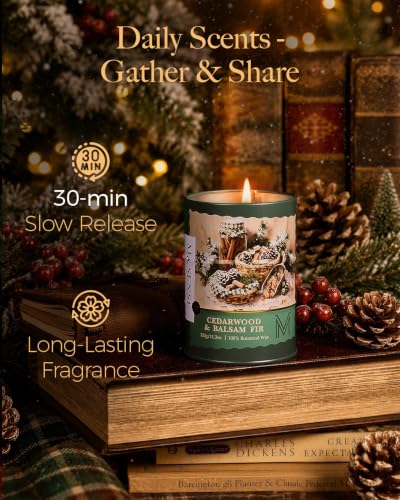 Image of M&SENSE Cedarwood Balsam Fir Scented Soy Candles, 11.3 oz
