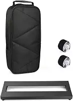 Pedaleira para guitarra e baixo pedal pequeno mini pedaleira com bolsa de transporte, 2 peças de fita para pedais 38 x 12,7 cm