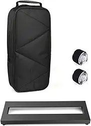 Pedaleira para guitarra e baixo pedal pequeno mini pedaleira com bolsa de transporte, 2 peças de fita para pedais 38 x 12,7 cm