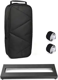Pedaleira para guitarra e baixo pedal pequeno mini pedaleira com bolsa de transporte, 2 peças de fita para pedais 38 x 12,7 cm