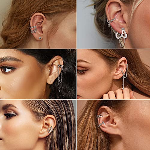 Florideco Ear Cuff Earrings Set for Women Adjustable Fake Earring Cuffs Non Piercing Earring Set Ear Jewelry Set4