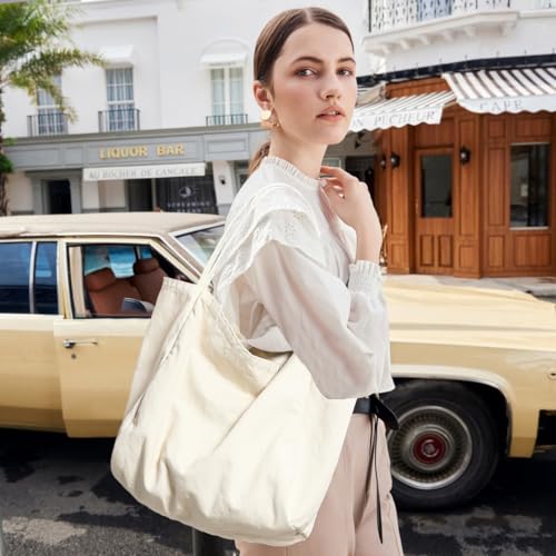 Image of Canvas Tote Bag for Women Large Hobo Shoulder Bag for Work Travel Casual Message Bag Tote Purse handbags