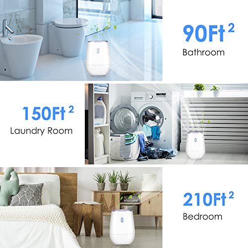 Dehumidifier - 41oz Capacity Electric Dehumidifier,Portable Mini Air Dehumidifiers, Auto Quiet up to 220 sq ft, Anti Overflow Dehumidifier for Home Bathroom Bedroom Closet Office Basement