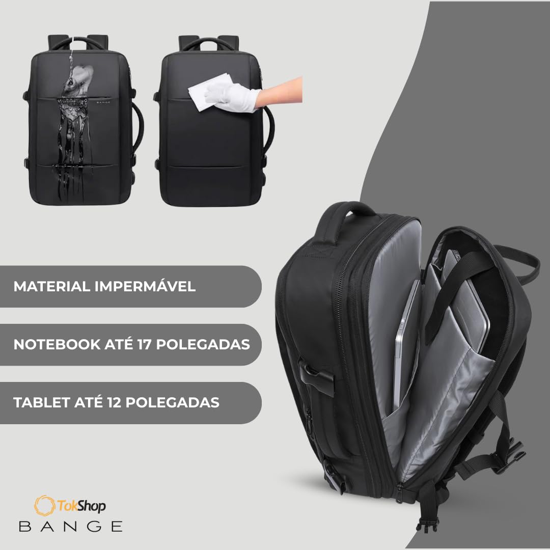 BANGE Mochila Executiva Masculina Reforçada de 40L Expansível Antifurto Impermeável para Notebooks de Até 17.3 Polegadas em promoção! Veja a oferta e mais achadinhos de Mochilas & Pastas Masculinas 6 Hoje é o melhor dia para comprar BANGE Mochila Executiva Masculina Reforçada de 40L Expansível Antifurto Impermeável para Notebooks de Até 17.3 Polegadas com aquele preço maroto! Promoção! Aproveite a oferta! 6
