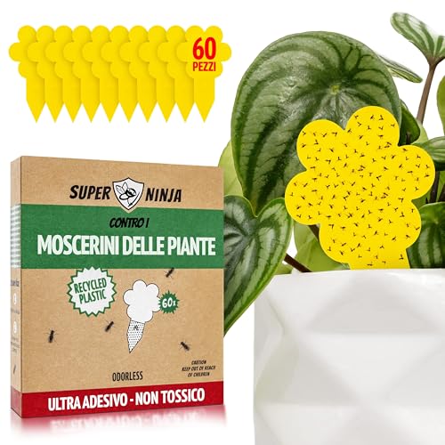 Adesivo efficace e resistente all'acqua: Le trappole adesive, adatte all'uso negli interni, sono rivestite da un collante super efficace e resistente all'acqua, che non teme l'umidità. L'efficacia è così garantita, anche quando è posto vicino al terreno. Un sistema che sostituisce il classico insetticida anti moscerini spray, offrendo una soluzione sicura, ecosostenibile e inodore.