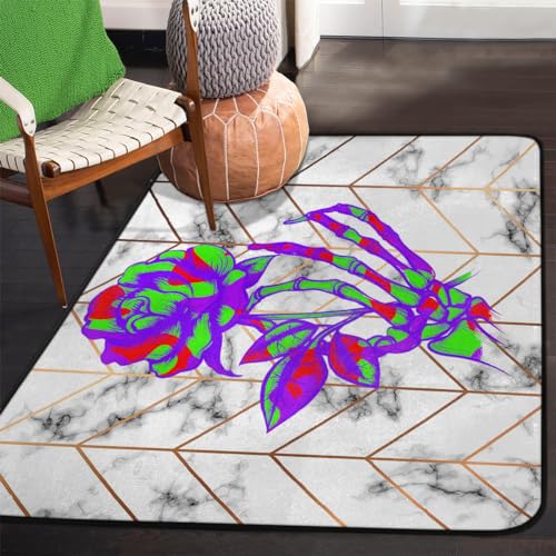 Tapis antidérapant lavable en machine à texture marbrée - 8