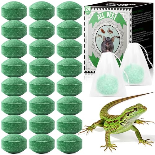 24 Pack Natural Peppermint Lizard Repellent Lizard Repellent with 24 Mesh Bags for Outdoor Yard Garden House | Long-Lasting Protection | Safe for Dogs and Children