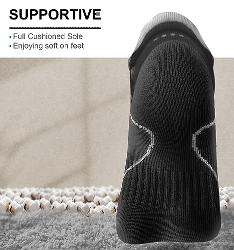 Image of BULLIANT Men Running Ankle Socks 6Pack-Cushioned Support-Low Cut No Show