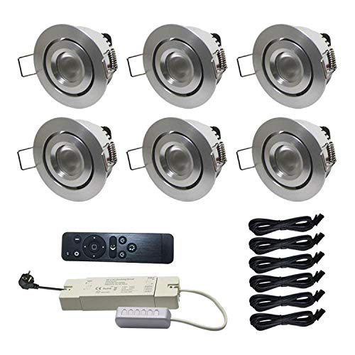 Preisvergleich Produktbild 6X LED Beleuchtung Schwenkbar 3W Dimmbar mit Fernsteuerung (Terrassenüberdachungen)