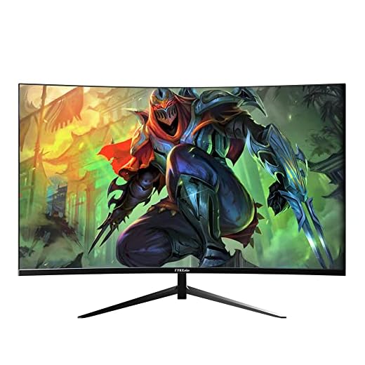 FYHXele 27" Gamer Monitor Curvo de jogos de 2K 165Hz QHD 2560x1440 VA, 1ms, VESA, Alto-falante, Sincronização livre, 1xHDMI2.0, 2xDP1.4, 95% DCI-P3, HDR400…