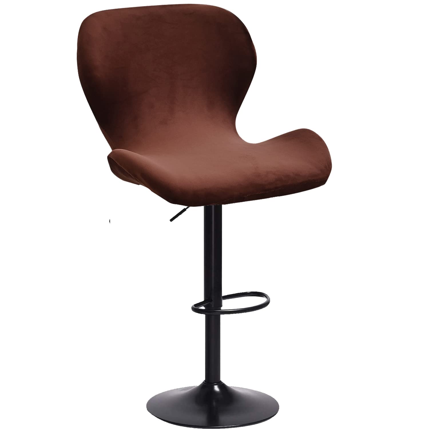 XGANGM Stretch Velvet Bar Stool Chair Cover with Back Set of 6/4/2 Curved Swivel Kitchen Pub Shell Chair Slipcovers Bar Stool Chair Protector Covers for Office Dining Chair,F,4PCS