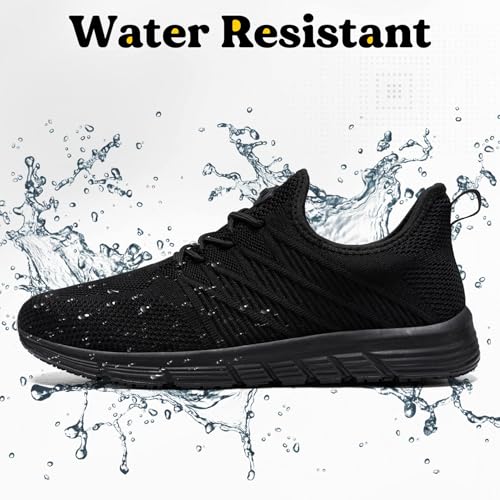 Non Slip Work Shoes for Women Slip On Sneakers Water Resistant Shoe Slip Resistant Food Service Zapatos Antideslizantes para Mujer, Black US 5-114