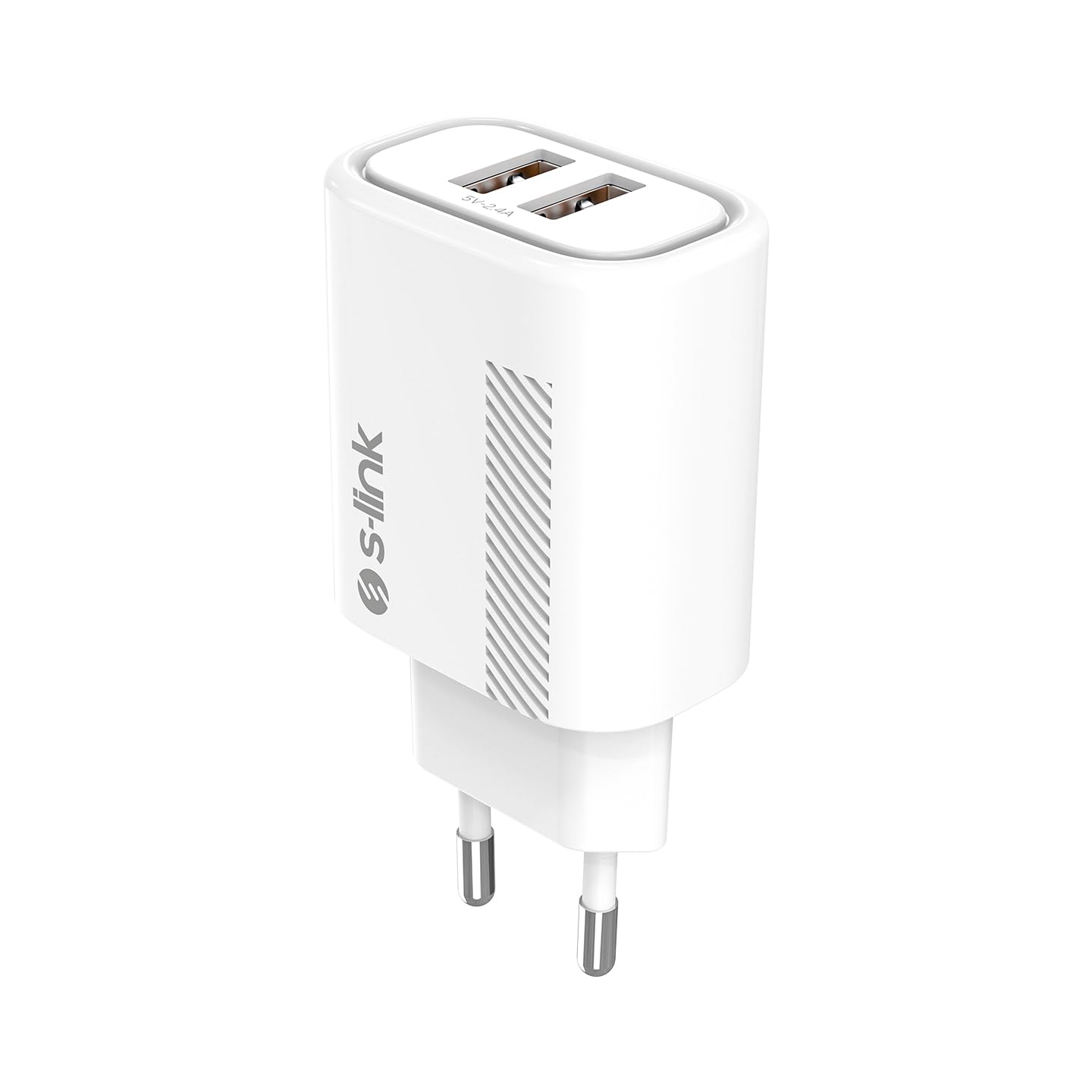 S-link SL-EC50 (SL-EC50T) 5V 2400MA Cavo di tipo C 2 Uscita USB Bianco Adattatore di ricarica domestica