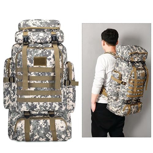 Mochila de senderismo táctico impermeable 80L miniatura 6