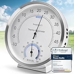 MAVORI® Termometro Higrometro Analogico, Estación ...: Estación meteorológica sin problemas : Esta estación meteorológica requiere un mantenimiento mínimo. El asa desmontable y el fácil reinicio con tornillo la convierten en una solución fácil de usar y sin complicaciones para llevar un registro de las c...