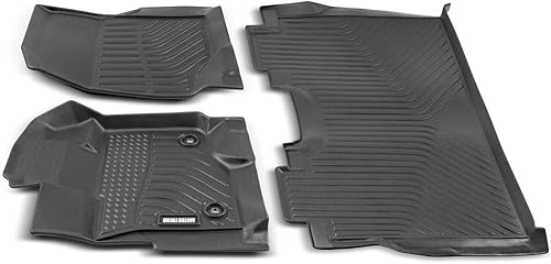 Miniatura 2 de Motor Trend WeatherGuard - Revestimientos de suelo para Ford F-150 SuperCrew Cab 2015 a 2022, alfombrillas delanteras y de segunda fila 3D