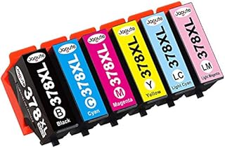 Jagute 378XL Compatible Ink Cartridges Replacement for Epson 378 378XL for Epson Expression Photo XP-8000 XP-8505 XP-8500 XP-8600 XP-8605 XP-8700 XP-15000 Multipack of 6 Pack