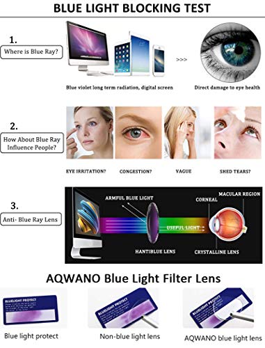 Aqwano Reading Glasses Blue Light Blocking Computer Lightweight Tr90 Flexible Frame Uv Protection 4 Pack Readers For Women Men +1.25 #TOP1