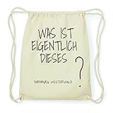100% Baumwolle JOllify DORNBURG WESTERWALD Hipster Turnbeutel Tasche Rucksack aus Baumwolle - Farbe: Natur – Design: was ist eigentlich - Farbe: Natur