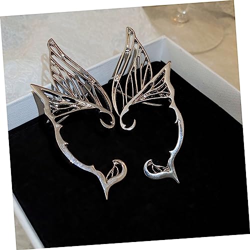 Boucle d'oreille costume elfe aux détails d'ailes ciselées - 7