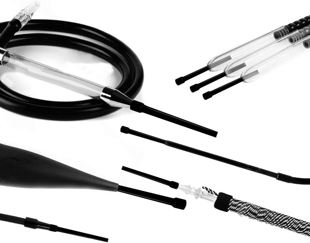 Black LINE Hookah Tips - Hookah Hose Tips Mouthpiece Disposable Black - 50 Extra Long Lollipop Hookah Mouth Tips Plastic 3.75"