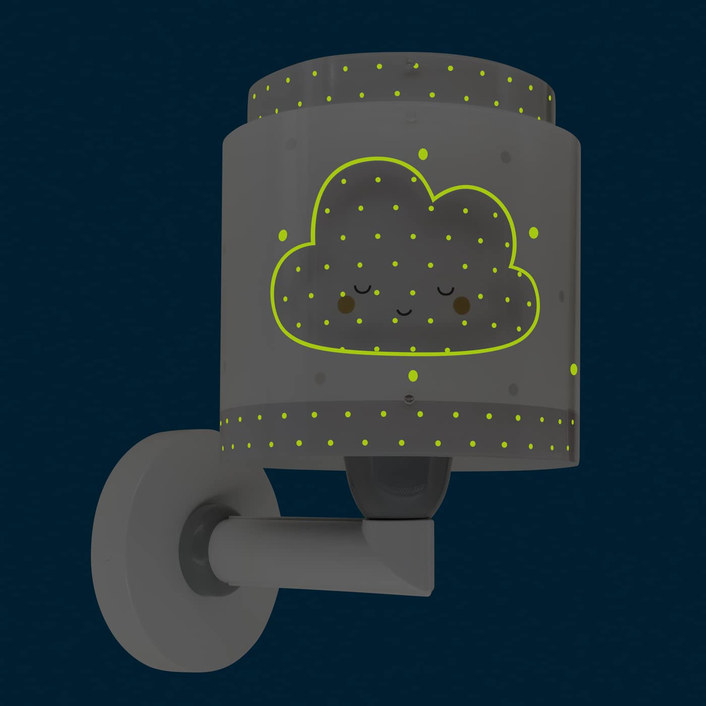 Dalber Lámpara Aplique Pared Infantil Baby Dreams Nube Gris 76019E E27 | Lámpara aplique de pared con instalación directa a la corriente o mediante cable con interruptor incluido.