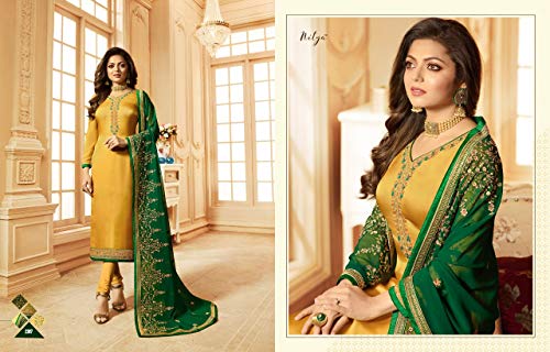 Image of Delisa Indian Pakistani traditional Ethnic Eid Party Plus Size salwar kameez suit ready to wear Dress For womens-2208