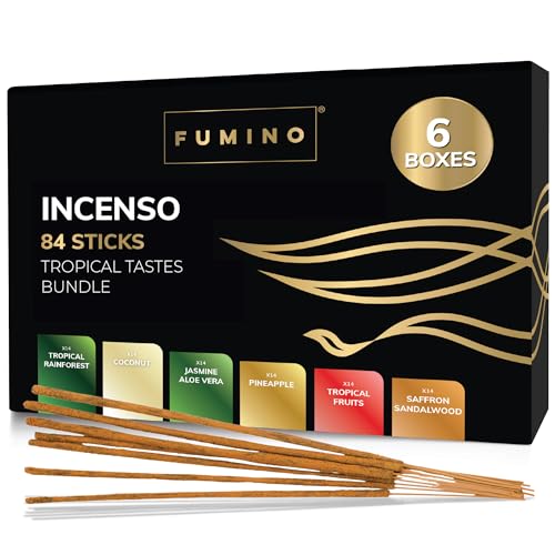 Fumino Incenso Bastoncini Naturali Realizzati a Mano Multipack Gusto Tropicale