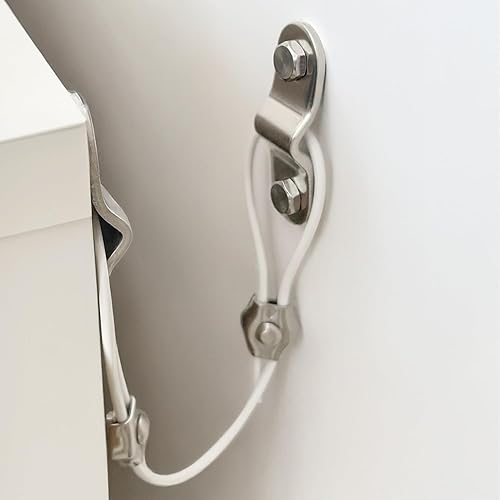 Miniatura 5 de Anclajes para muebles a prueba de bebés (paquete de 2), kit de correas de seguridad antipunta para asegurar la cómoda, estantería, TV, anclajes de