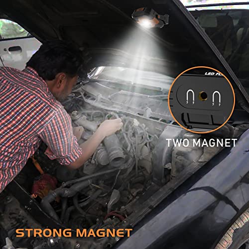 Aygrochy Projecteur LED Rechargeable, Lampe Chantier 13500MAH avec 4 modes d'éclairage et 10-100% niveaux de luminosité pour la réparation automobile, le camping. - Image 5