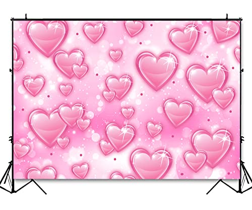 Pink Heart Early 2000s Backdrop Y2K Party Decorations miniatura 3