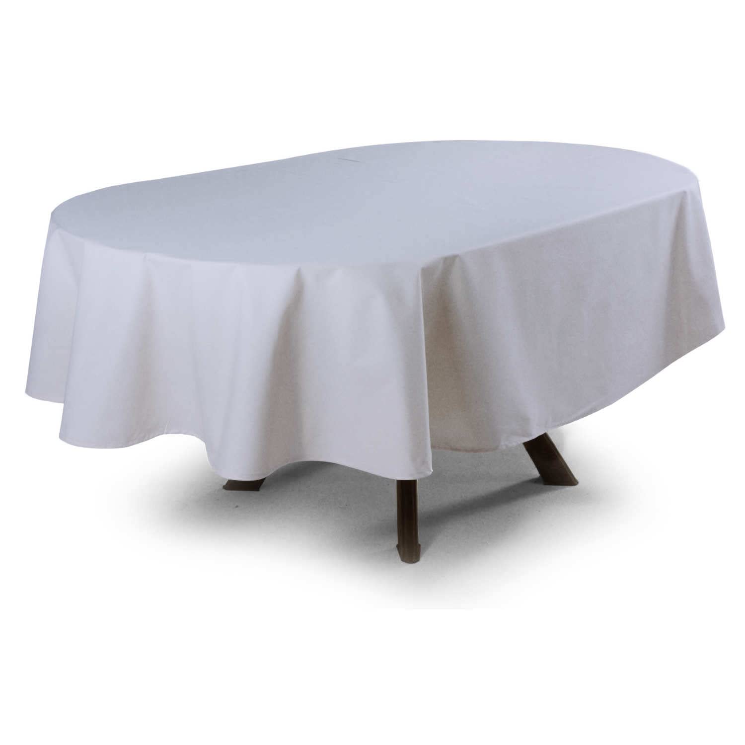 MyVorrei Nappe Ovale Anti-taches Nœud Polyester 100 % 180 X 220 Avec 8 Serviettes