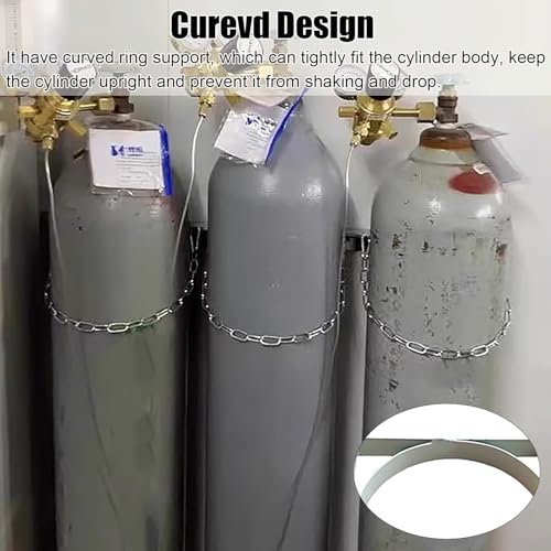 Support mural bouteille oxygène azote propane bleu avec chaîne de sécurité