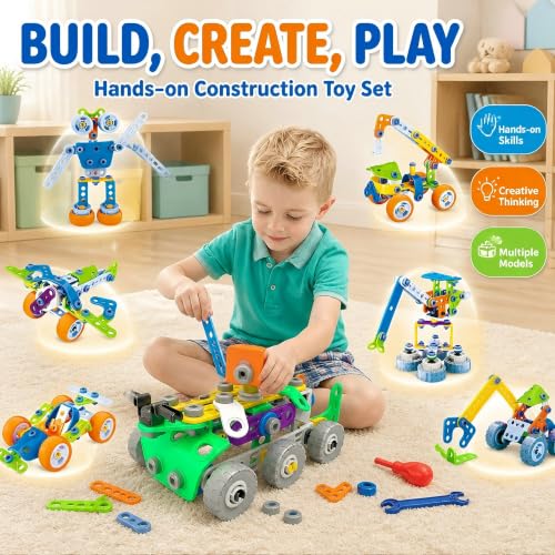 Image of 11 in 1 STEM Kits Building Toys for Kids Ages 4-8 5-7, Stem Toys for 4 5 6 7 8 Year Old Boy Birthday Gift, Educational Construction Set for Boys 4-6 6-8 5-8, Creative Learning Engineering Game