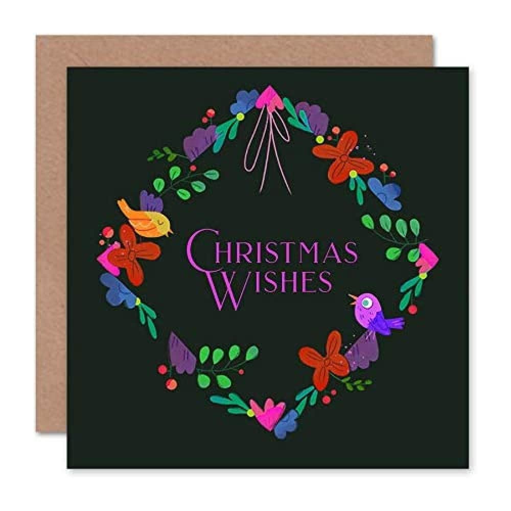 Artery8 Greeting Card - Wreath Birds Butterflies Design