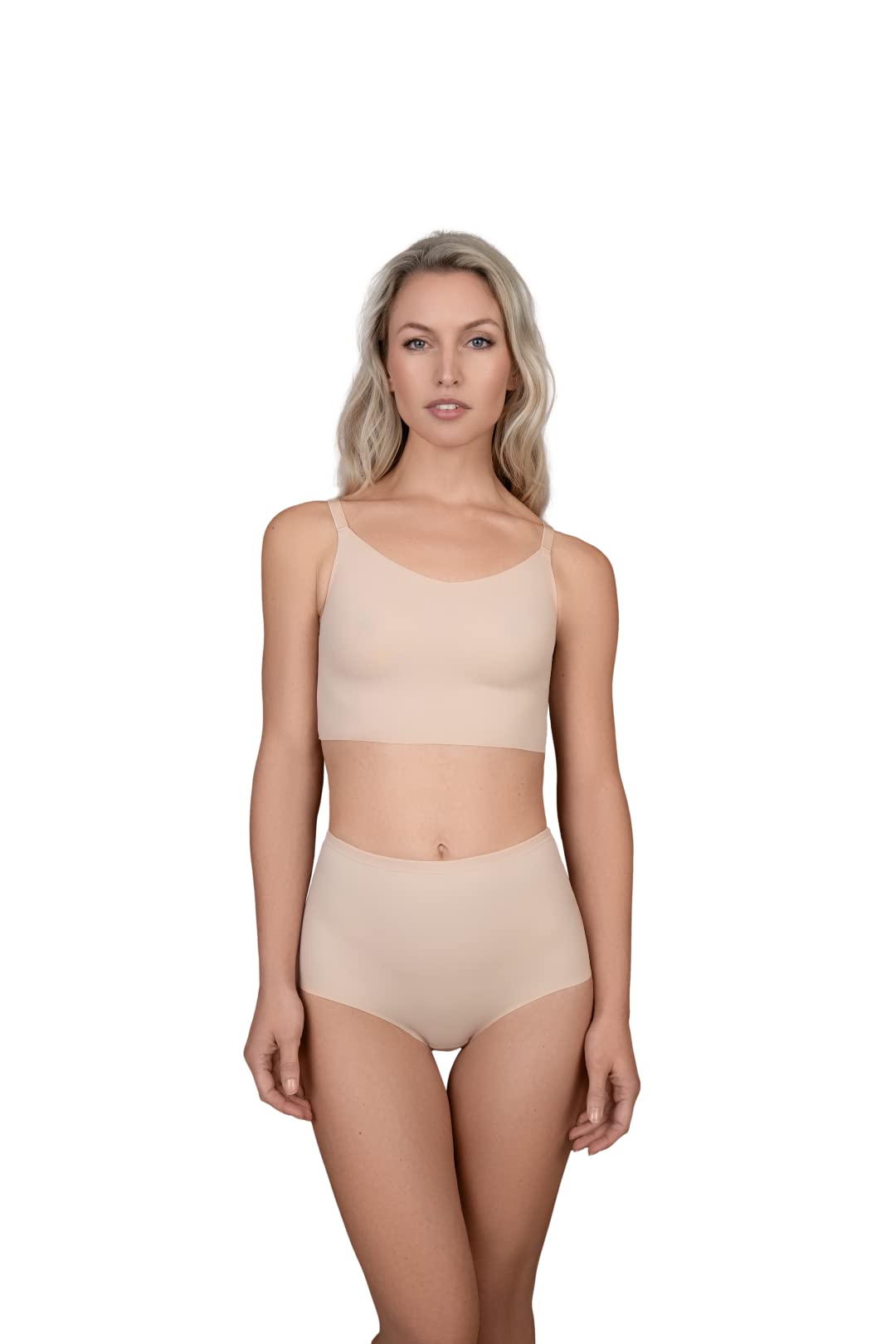 Haut court sculptant Bye Bra beige en taille S avec bonnet moulé - 5