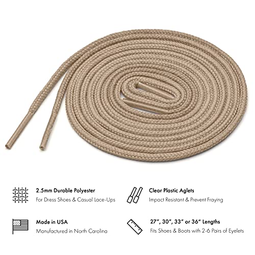 Benchmark Basics DA-I68B-TV6W 33 Inch Tan Dress Shoe Laces thumb #1