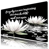 LB Black and White Floral Mouse Pad Plant Flower with Inspirational Quotes Large Mouse Pad for Desk Modern Aesthetic Desk Pad for Office and Home Non-Slip Rubber Base Mouse Mat 15.75L X 31.5W Inch