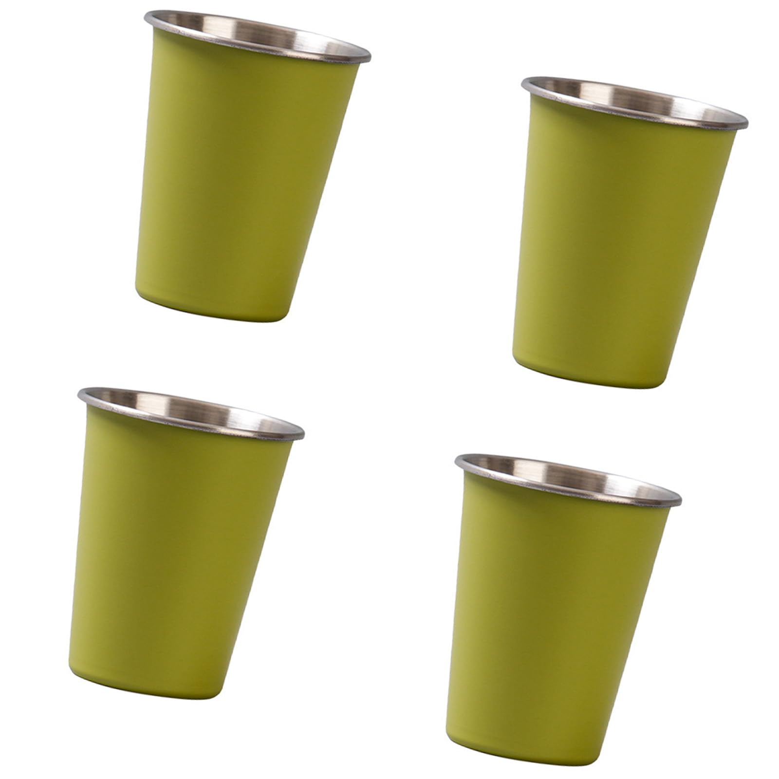 MICFENY 4pcs Stackable Camping Water Cup 350ml Teas Coffees Milk Mug Stainless Steels Drinking Cups Outdoor Travel Cups