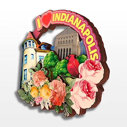 Imán de madera decorativo rectangular de Indianapolis miniatura 3
